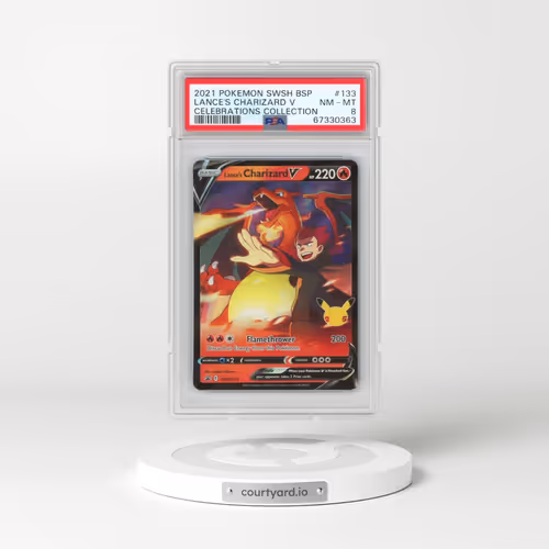 2021 Pokémon Swsh Black Star Promo #133 Lance's Charizard V - Holo Celebrations Collection (PSA 8 NM
