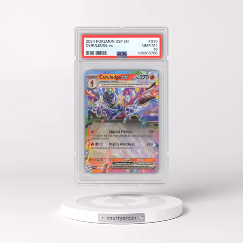 2024 Pokémon Ssp EN-Surging Sparks #036 Ceruledge EX - Holo (PSA 10 GEM MINT)