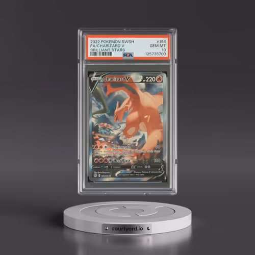 2022 Pokémon Sword & Shield Brilliant Stars #154 Charizard V - Holo Full Art (PSA 10 GEM MINT)