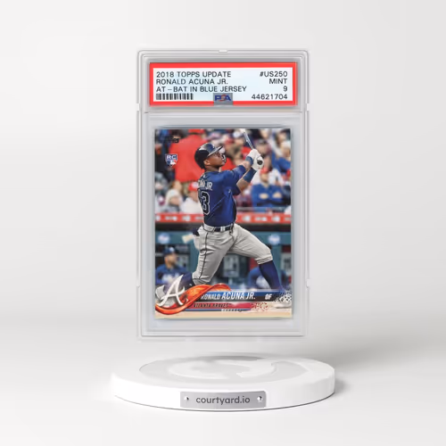 2018 Topps Update #US250 Ronald Acuna Jr. - At-Bat in Blue Jersey (PSA 9 MINT)