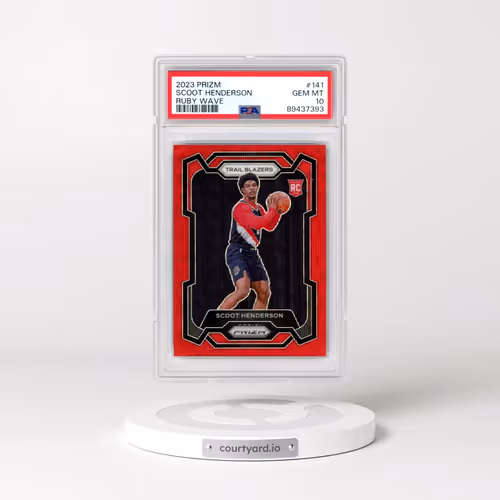 2023 Panini Prizm #141 Scoot Henderson - Ruby Wave (PSA 10 GEM MINT)