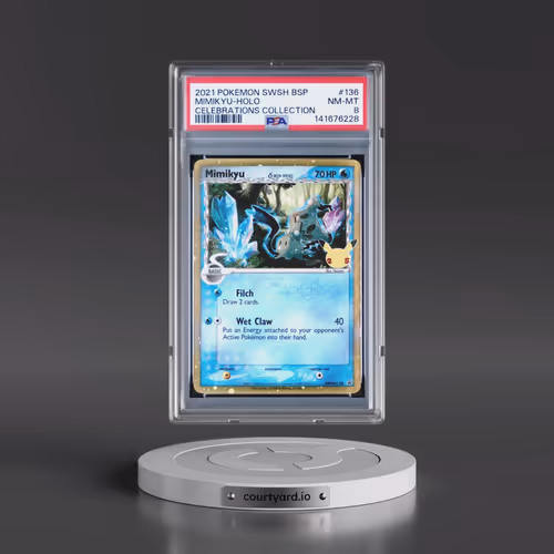 2021 Pokémon Swsh Black Star Promo #136 Mimikyu - Holo Celebrations Collection (PSA 8 NM-MT)