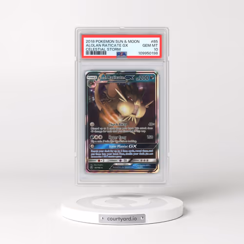 2018 Pokémon Sun & Moon Celestial Storm #85 Alolan Raticate GX - Holo (PSA 10 GEM MINT)