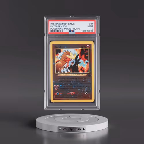 2001 Pokémon Game Movie #34 Entei - Reverse Foil Pokemon 3 Movie Promo (PSA 9 MINT)