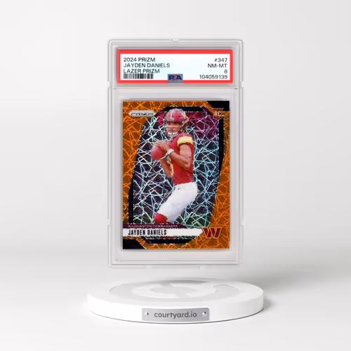 2024 Panini Prizm #347 Jayden Daniels - Lazer Prizm (PSA 8 NM-MT)