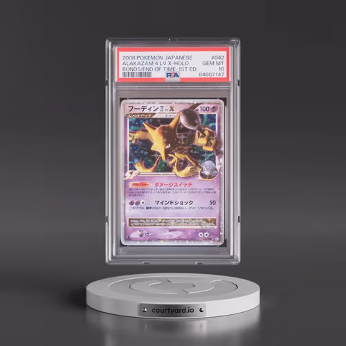 2008 Pokémon Bonds to the End of Time #042 Alakazam 4 LV.X - 1st Edition Holo (PSA 10 GEM MINT)