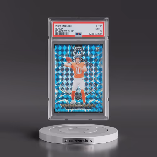 2024 Panini Mosaic #312 Bo Nix - Reactive Blue (PSA 9 MINT)