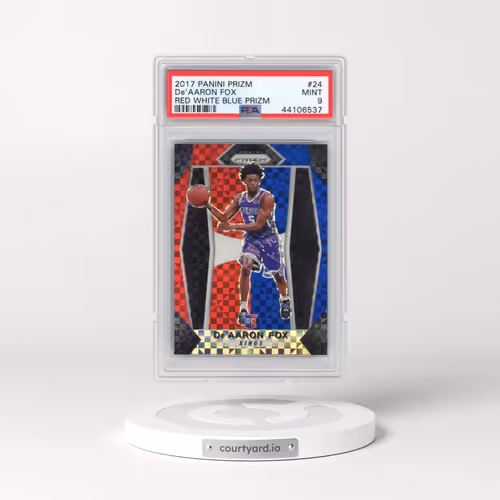 2017 Panini Prizm #24 DE'Aaron Fox - Red White Blue Prizm (PSA 9 MINT)