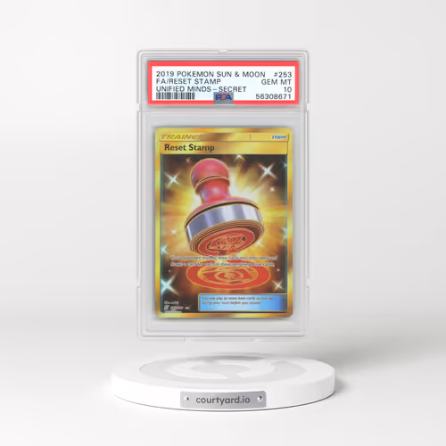 2019 Pokémon Sun & Moon Unified Minds #253 Reset Stamp - Full Art Secret (PSA 10 GEM MINT)