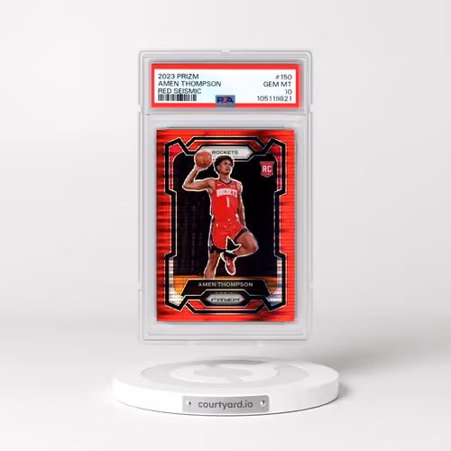 2023 Panini Prizm #150 Amen Thompson - Red Seismic (PSA 10 GEM MINT)