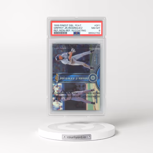1999 Finest Double Feature #DF1 Griffey/Rodriguez - Ref./Non-Ref. w/Coating (PSA 8 NM-MT)