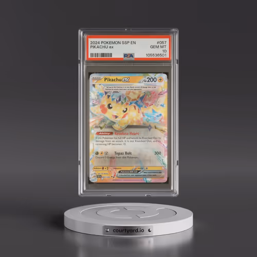 2024 Pokémon Ssp EN-Surging Sparks #057 Pikachu EX - Holo (PSA 10 GEM MINT)
