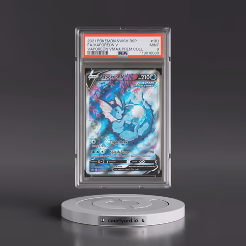 2021 Pokémon Swsh Black Star Promo #181 Vaporeon V - Holo Full Art Vaporeon Vmax Premium Collection
