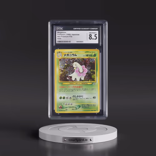 1999 Neo Premium File Meganium - No Rarity - Holo (CGC 8.5 NM-MT+)