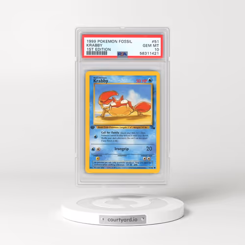 1999 Pokémon Fossil #51 Krabby - 1st Edition (PSA 10 GEM MINT)