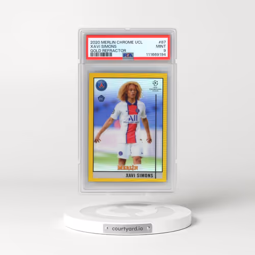 2020 Topps Merlin Chrome UEFA Champions League #87 Xavi Simons - Gold Refractor (PSA 9 MINT)