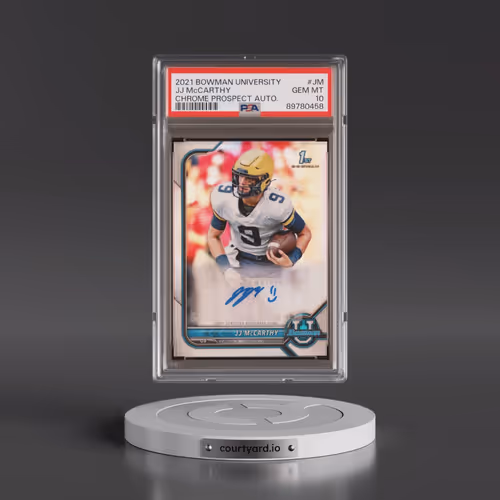 2021 Bowman University Chrome Prospect Autographs #JM JJ McCarthy (PSA 10 GEM MINT)