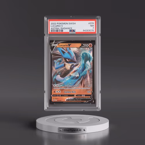 2022 Pokémon Sword & Shield Astral Radiance #078 Lucario V - Holo (PSA 7 NM)