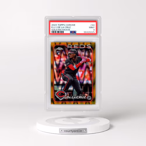 2024 Topps Chrome #44 Elly de La Cruz - Gold Raywave (PSA 9 MINT)