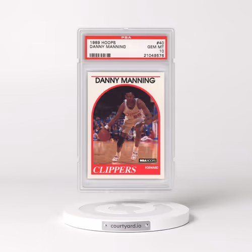 1989 Hoops #40 Danny Manning - Error-Missing 1988 in Draft Info. (PSA 10 GEM MINT)