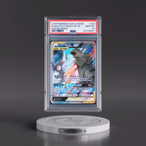 2019 Pokémon Sun & Moon Unified Minds #126 Mega Sableye & Tyranitar GX - Holo (PSA 10 GEM MINT)