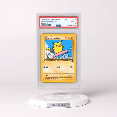 2000 Pokémon Pikachu World #28 Surfing Pikachu (PSA 9 MINT)