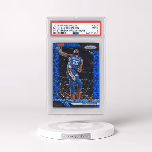 2018 Panini Prizm #227 Mitchell Robinson - Fast Break Prizm-Blue (PSA 9 MINT)
