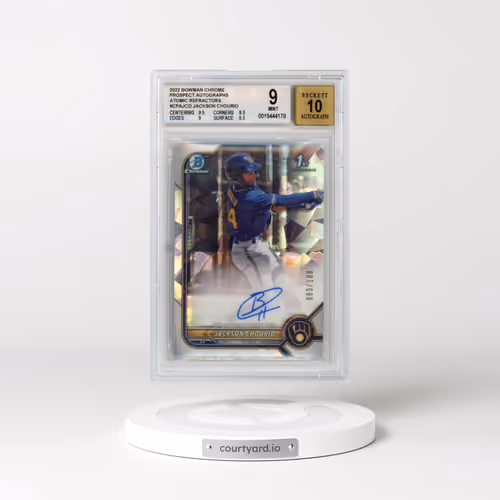 2022 Bowman Chrome Prospect Autographs #CPAJCO Jackson Chourio - Atomic Refractor (BGS 9 MINT)