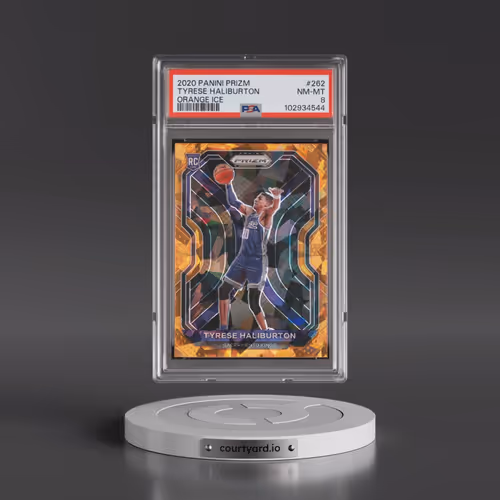 2020 Panini Prizm #262 Tyrese Haliburton - Orange Ice (PSA 8 NM-MT)