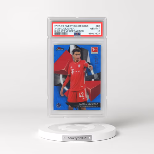 2020 Topps Finest Bundesliga #82 Jamal Musiala - Blue Wave Refractor (PSA 10 GEM MINT)