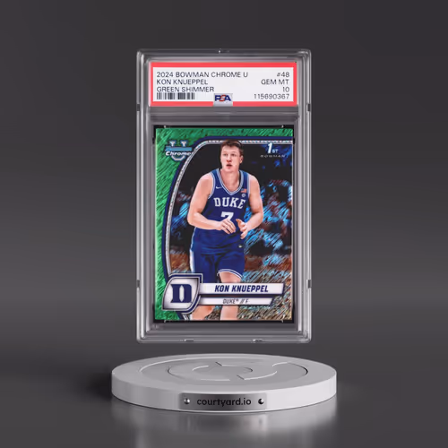 2024 Bowman Chrome University #48 Kon Knueppel - Green Shimmer (PSA 10 GEM MINT)