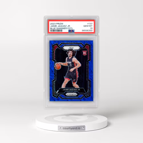 2023 Panini Prizm #137 Jaime Jaquez Jr. - Blue Shimmer Fotl (PSA 10 GEM MINT)