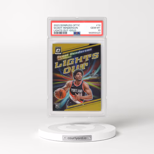 2023 Panini Donruss Optic Lights Out #14 Scoot Henderson - Gold (PSA 10 GEM MINT)