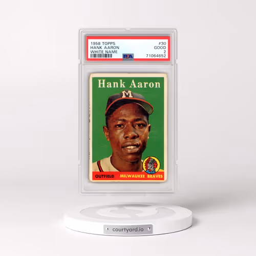 1958 Topps #30 Hank Aaron - White Name (PSA 2 GOOD)