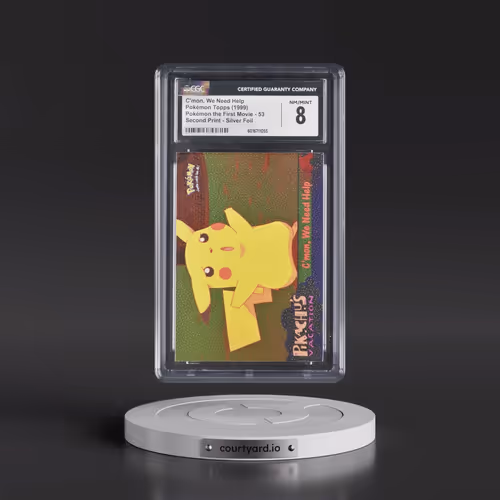 1999 Pokémon the First Movie #53 C'mon, We Need Help - Second Print (Black Topps Logo) Silver Foil (