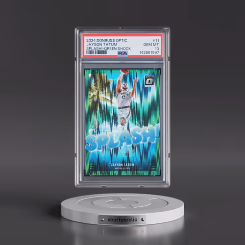 2024 Panini Donruss Optic Splash! #11 Jayson Tatum - Green Shock (PSA 10 GEM MINT)