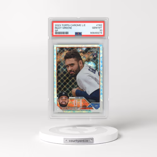 2023 Topps Chrome Logofractor Edition #182 Riley Greene - SP (PSA 10 GEM MINT)