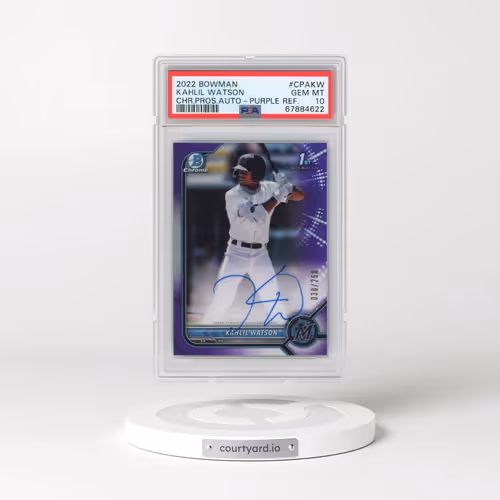2022 Bowman Chrome Prospect Autographs #CPAKW Kahlil Watson - Purple Refractor (PSA 10 GEM MINT)