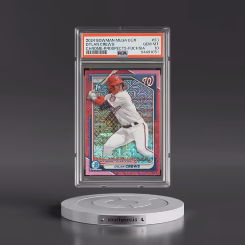 2024 Bowman Mega Box Chrome Prospects #23 Dylan Crews - Fuchsia Refractor (PSA 10 GEM MINT)