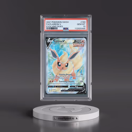 2021 Pokémon Sword & Shield Evolving Skies #169 Flareon V - Holo Full Art (PSA 10 GEM MINT)