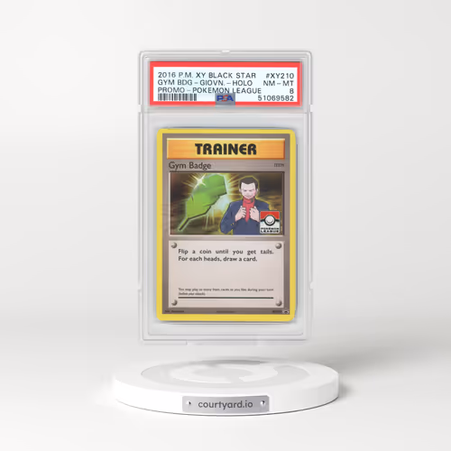 2016 XY Promos #XY210 Gym Badge (Giovanni) - Holo (PSA 8 NM-MT)