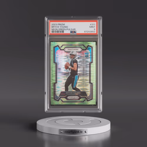 2023 Panini Prizm #311 Bryce Young - Neon Green Pulsar (PSA 9 MINT)