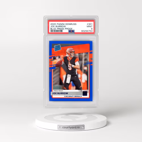2020 Panini Donruss #301 Joe Burrow - Blue Press Proof (PSA 9 MINT)
