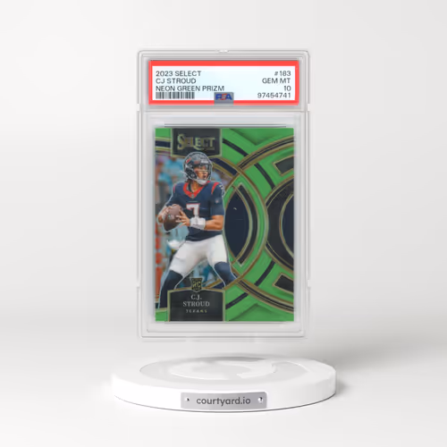 2023 Panini Select #183 CJ Stroud - Neon Green Prizm (PSA 10 GEM MINT)