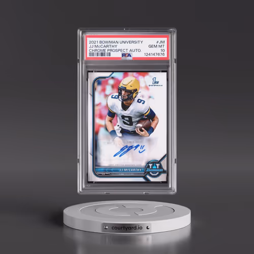 2021 Bowman University Chrome Prospect Autographs #JM JJ McCarthy (PSA 10 GEM MINT)
