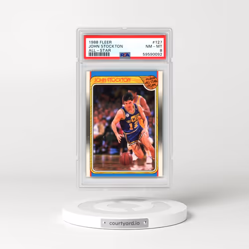 1988 Fleer #127 John Stockton - All-Star (PSA 8 NM-MT)