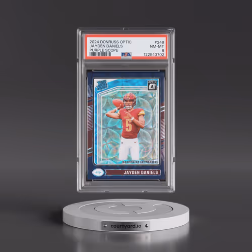 2024 Panini Donruss Optic #248 Jayden Daniels - Purple Scope (PSA 8 NM-MT)