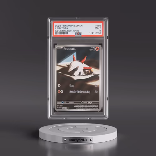 2024 Pokémon Ssp EN-Surging Sparks #196 Larvesta - Illustration Rare (PSA 9 MINT)
