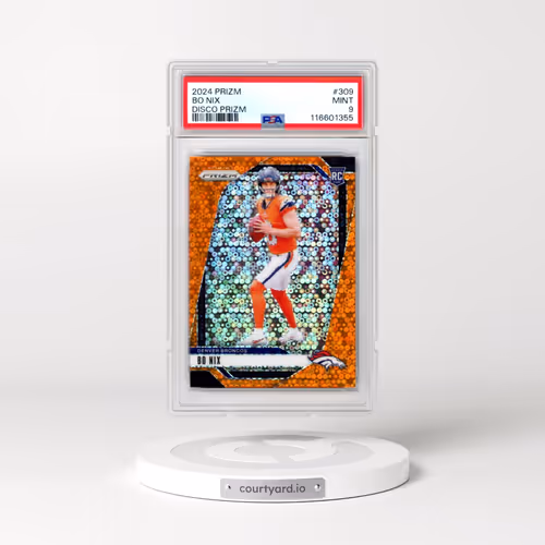 2024 Panini Prizm #309 Bo Nix - Disco Prizm (PSA 9 MINT)