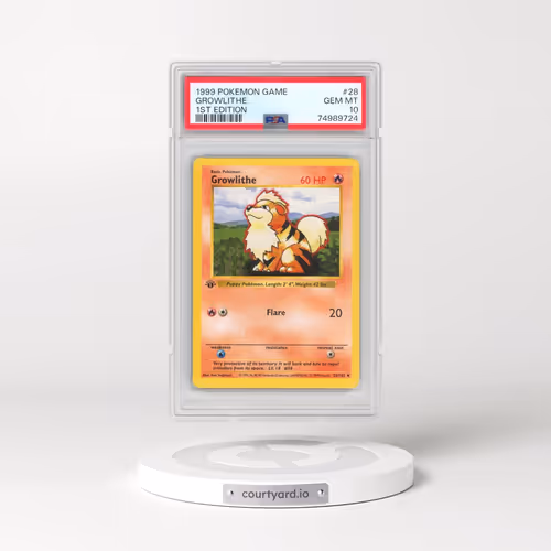 1999 Pokémon Game #28 Growlithe - 1st Edition (PSA 10 GEM MINT)